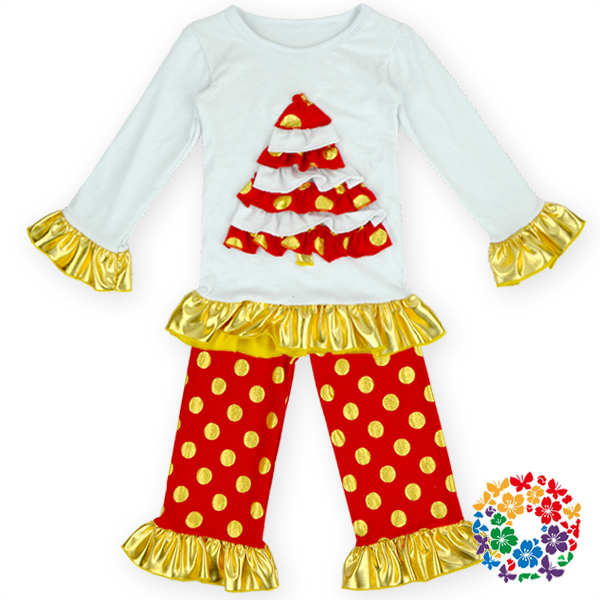 素晴らしいクリスマスツリー女の赤ちゃんの服の子供ブティックの服卸売子供の赤ちゃんの服仕入れ・メーカー・工場