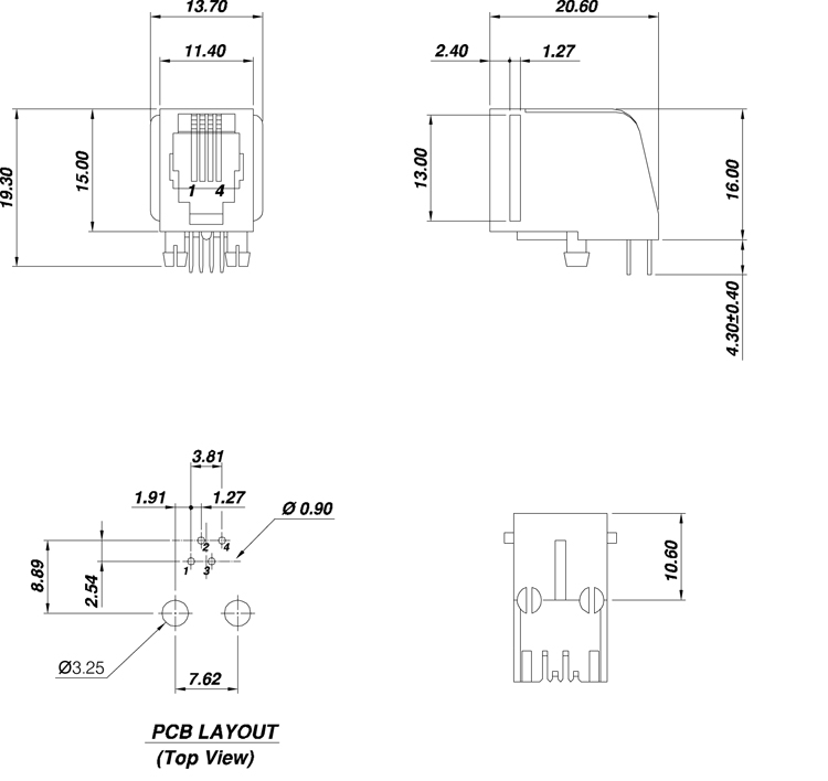 57シリーズ4p4cpcbモジュラージャック仕入れ・メーカー・工場