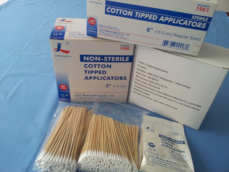 Good Quality Cotton Dental Swab Stick Disposable Cotton Petrolatum Gauze Swab With Plastic Box