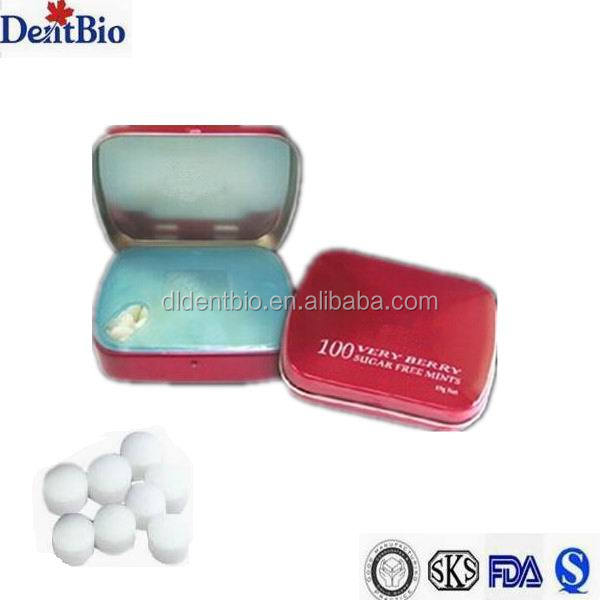 sugar free various flavour berry mints candy packaged in tin can
