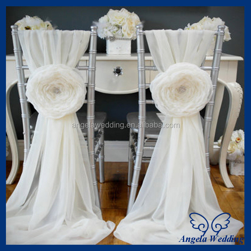 エレガントなファンシーch091a卸売熱い販売の結婚式の装飾オーガンザ付花crytsalファブリックの椅子問屋・仕入れ・卸・卸売り