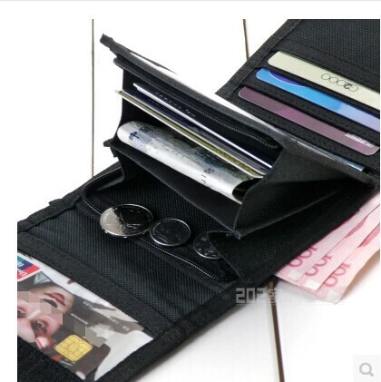 trifold male men wallet casual wallet purse sport wallet college high school student Nylon wallet with coin purse free shipping