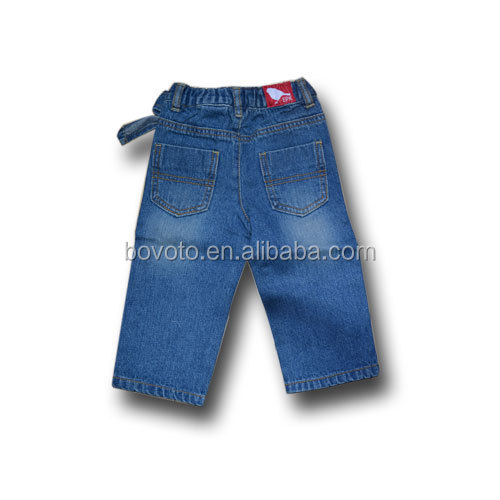新しいデザインの子供伸縮性ウエストバンドちょう結びキッズデニムジーンズデニムジーンズ卸売仕入れ・メーカー・工場