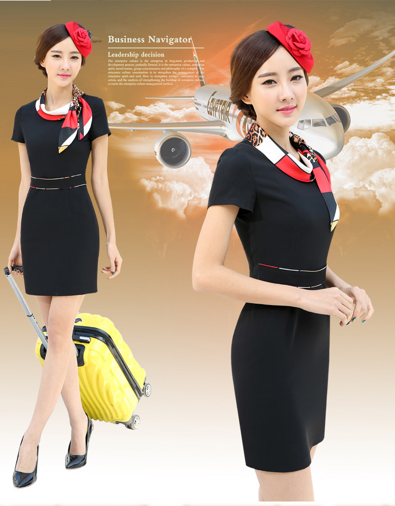 カスタムの航空会社のスチュワーデスドレスユニフォーム、 女性のための航空会社の制服製造仕入れ・メーカー・工場