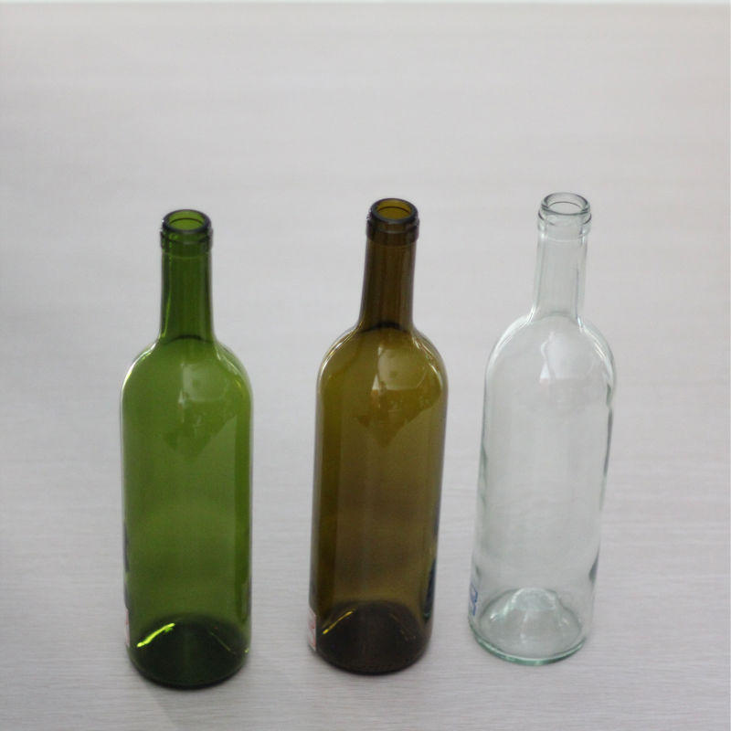750ml green red wine glass bottle with cork