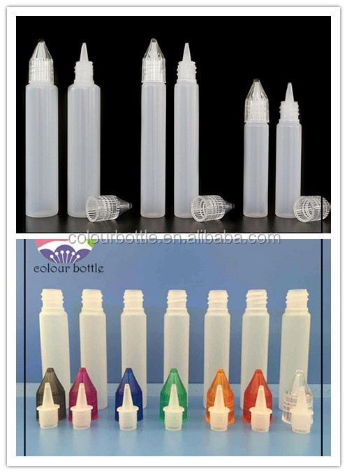 貿易保証30 ミリリットル ペン形状pe素材プラスチック ボトル ユニ コーン ボトル用ecigarette オイル仕入れ・メーカー・工場