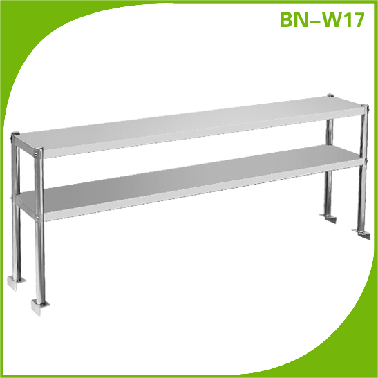 Stainless Steel Kitchen Equipment Overhead Shelves Mounted On The