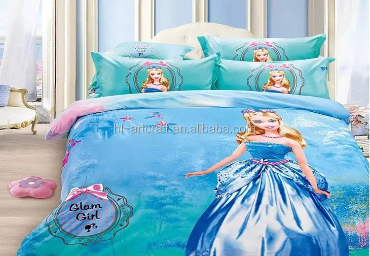 New Design Printing Blue Barbie Princess Bed Comforter Set Buy Bed