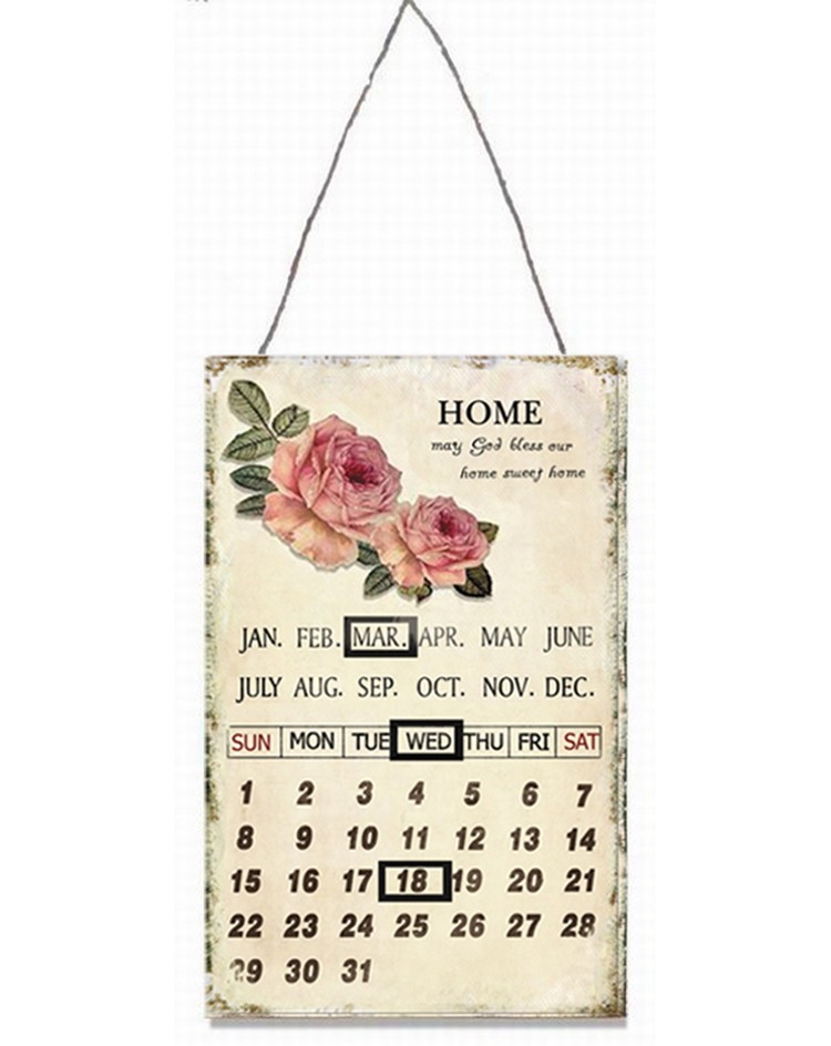 Factory Price Metal Crafts Calendar Vintage Metal Decorative Wall