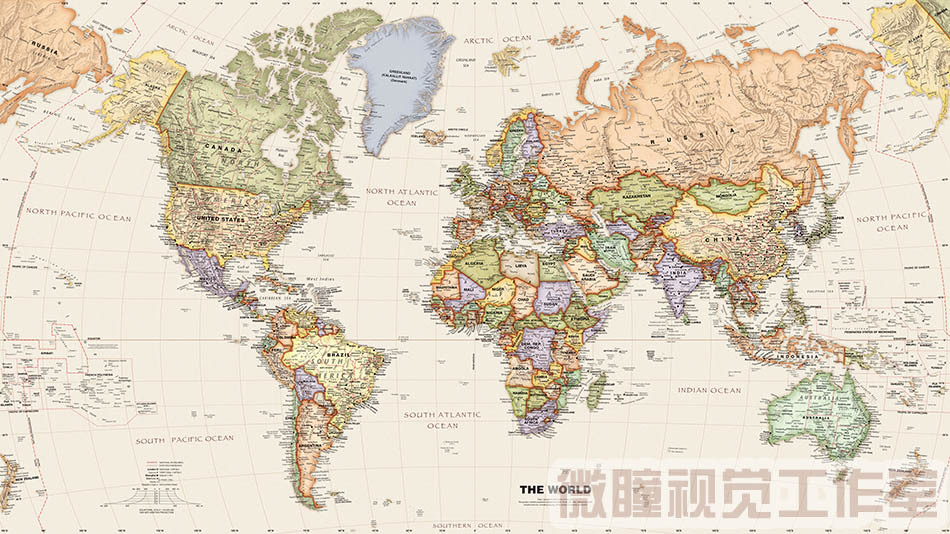 Vintage World Map Poster 57