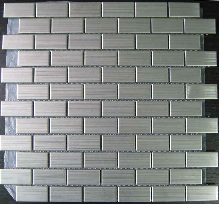 acabado de cepillo mosaico de acero inoxidable