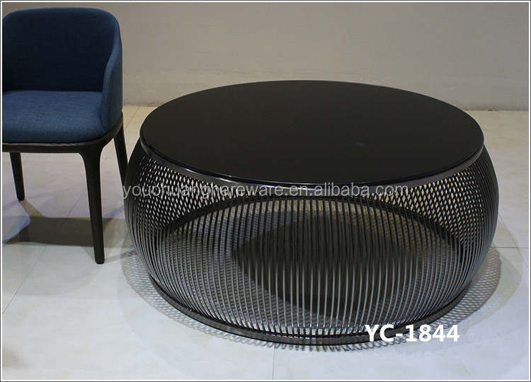 最新の設計ステンレス鋼の丸テーブル、 ガラスのテーブル、 のコーヒーテーブル仕入れ・メーカー・工場