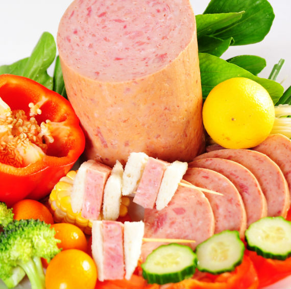 1588g Canned High Quality Pork Luncheon Meat in Round Tin