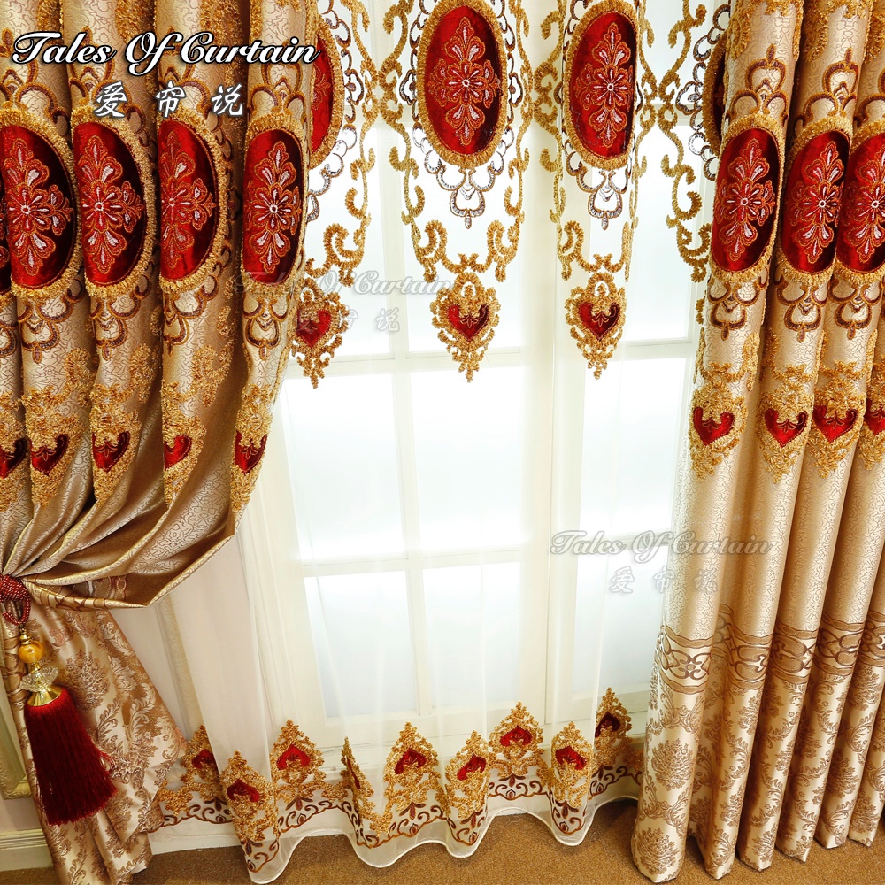 Elegantes wohnzimmer vorhang moderne blumen design mit organza sheer