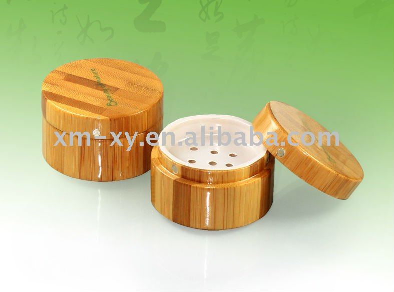 bamboo косметические компактные случаи порошка