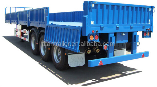 new price drop side truck trailer 40 tons for container , cargo transportation