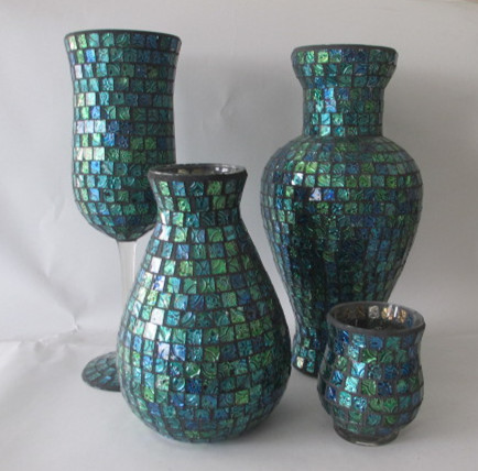 家の装飾アクセント異なる形状アンティークベネチアングラスモザイク花ガラスの花瓶仕入れ・メーカー・工場