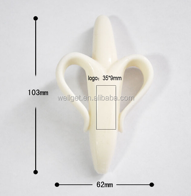 新しいfdaの承認2014年黄色バナナ形状シリコン赤ちゃんの歯ブラシ 問屋・仕入れ・卸・卸売り