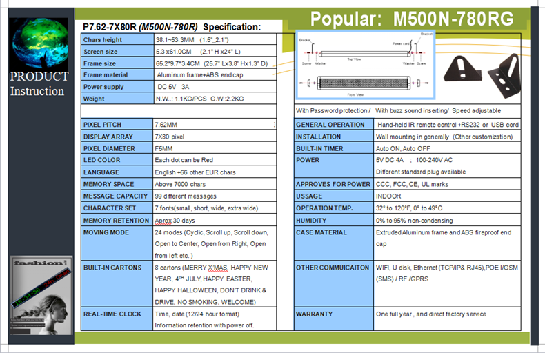 780R specification