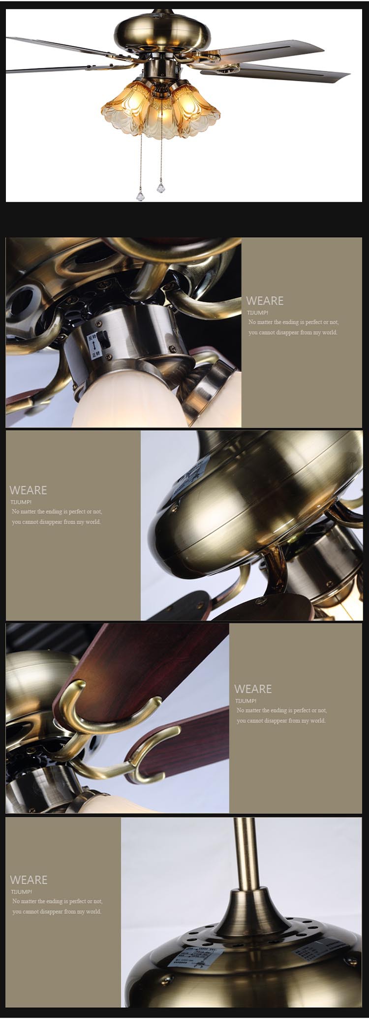 2016最新装飾天井ファン鉄刃ファンブレード リモートコントロール led シーリング ファン ライト で 2保証仕入れ・メーカー・工場