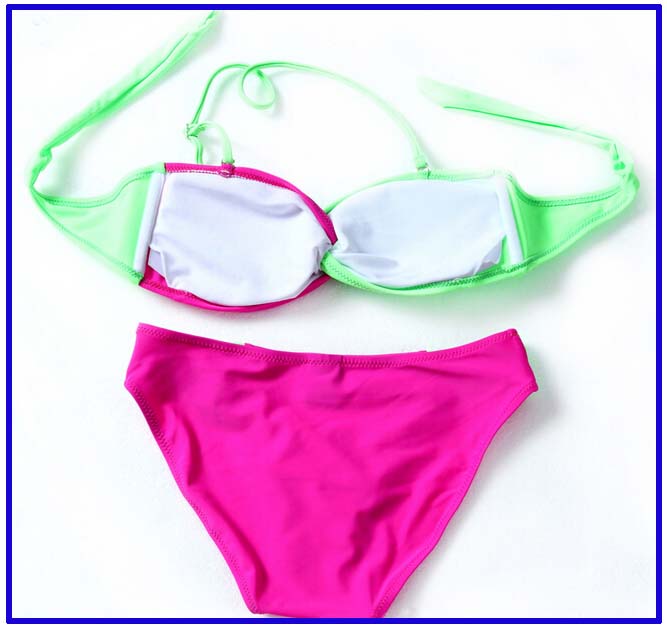 Sexy Fluorescent Light Short Girls Open Front Bustier Bikini Buy Sexy 7407