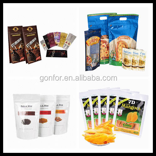 Printed custom ziplock bag with clear window for food packing