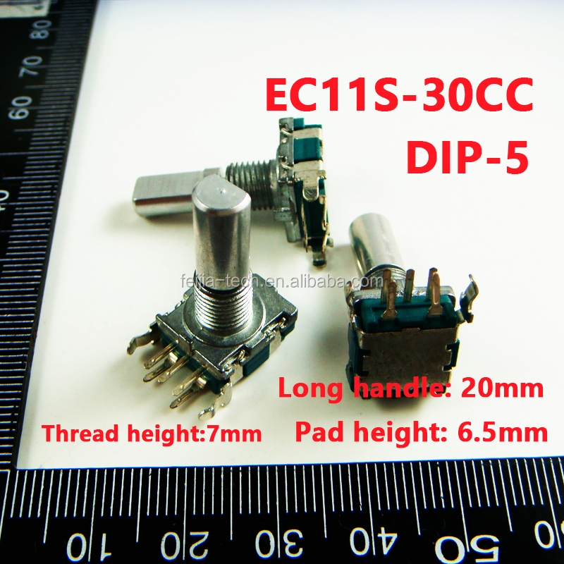 エンコーダec11s 30cc 6.5ミリメートルロータリーエンコーダコードスイッチデジタルポテンショメータでスイッチパルス30ccパッドheigth 6.5メートルDIP-5 SMD-5仕入れ・メーカー・工場