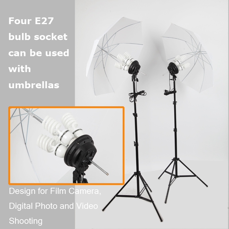 Studio Lighting Four Heads Photographic Equipment E27 Lamp Holder