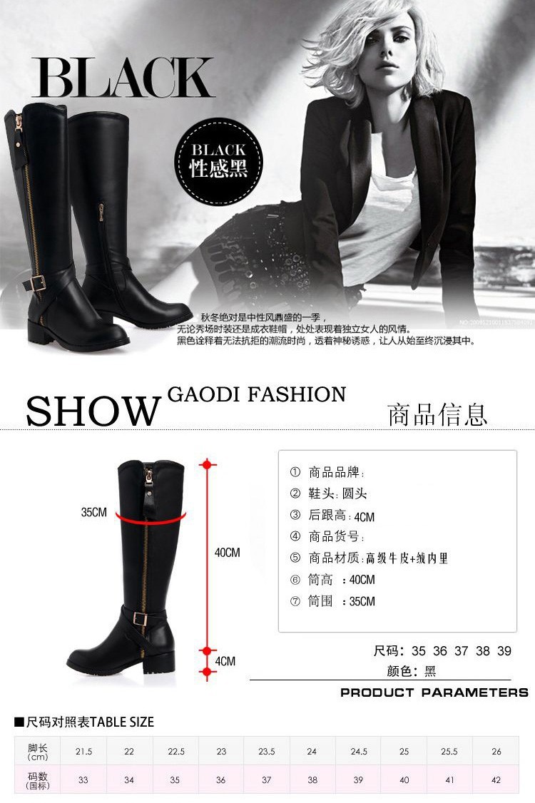 Free Shipping Sexy Women Flats Genuine Leather Knee-length Boots
