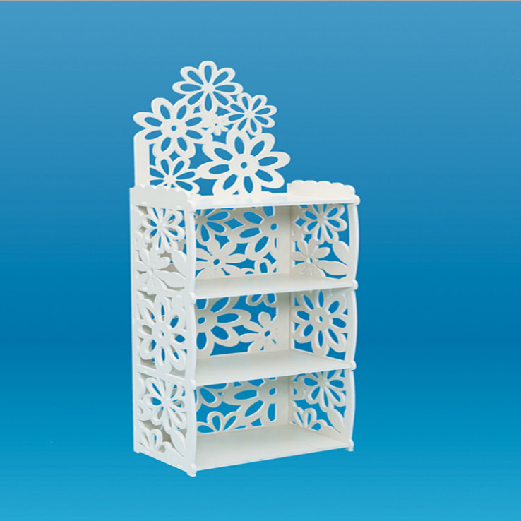 彫られた装飾的な家庭用家具gj-yh12240白の花の棚で木材- プラスチック仕入れ・メーカー・工場