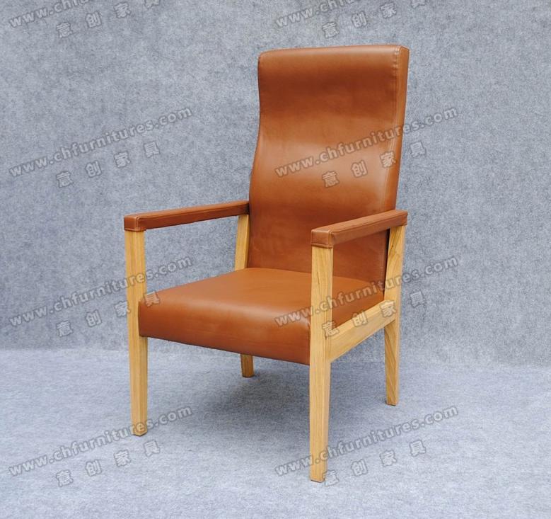 Usa Off White Vinyl Solid Wood Arm Nursing Home Chair With Flex High