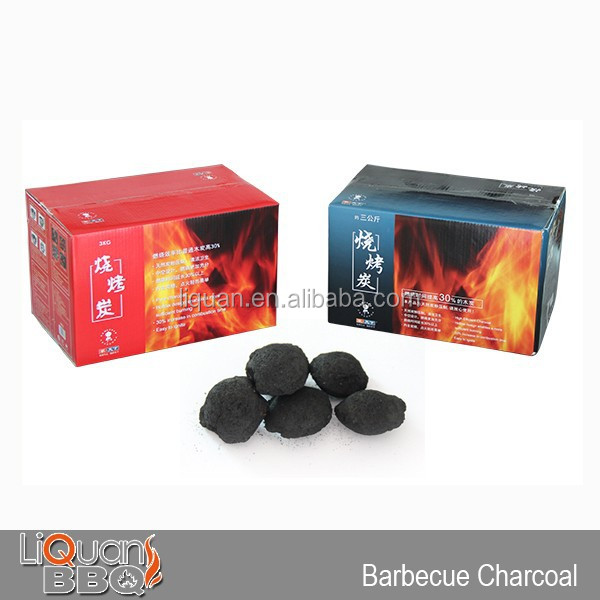 3kg instant light bbq charcoal, barbecue charcoal briquette or