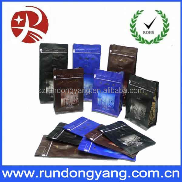 Sealable Coffee Valve Bag With side gusset coffee valve bag High quality aluminum foil coffee packaging bags side guss