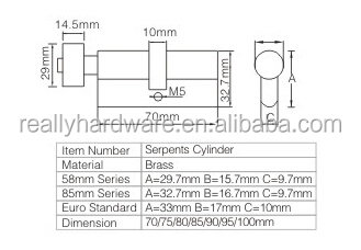 ユーロプロファイルシリンダー錠60mmで高品質の真鍮材料仕入れ・メーカー・工場