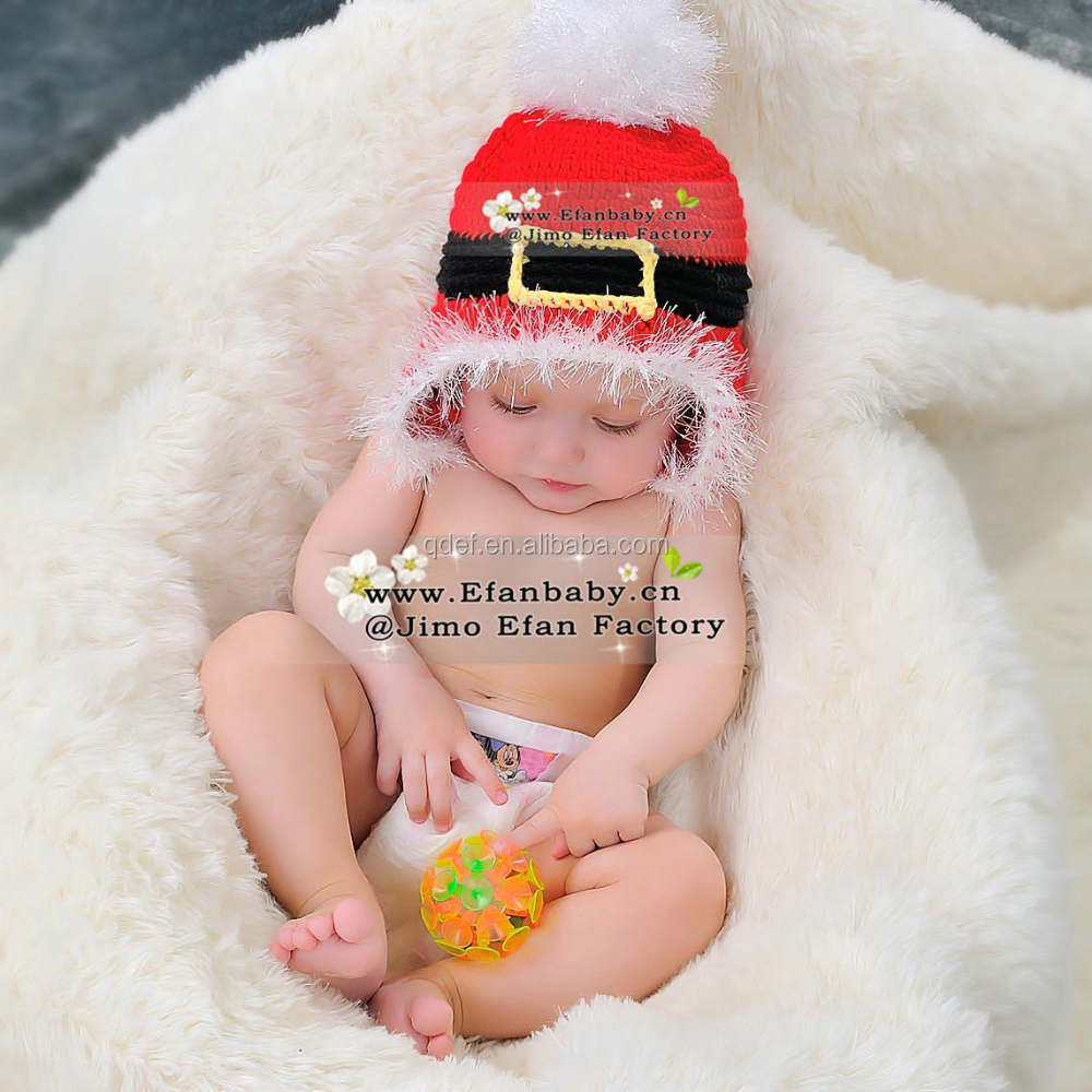 hand crochet baby beanie baby photography props santa hat