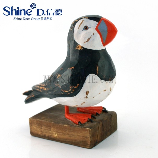 大西洋手彫りpuffin鳥puffin彫刻ビーチ像用ホーム仕入れ・メーカー・工場