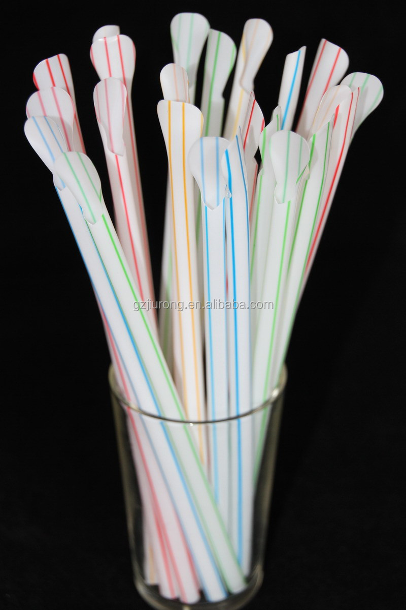 カラフルなppプラスチック製のストロースプーン付きプラスチック製の箱に梱包問屋・仕入れ・卸・卸売り