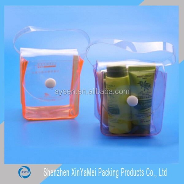 clear pvc plastic snap closure bags