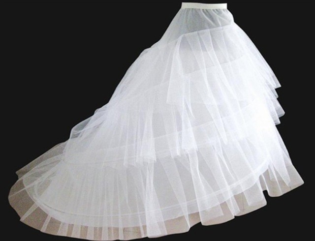 Bv02 Cheap Wedding Petticoats Jupon Court Train Crinoline Slip