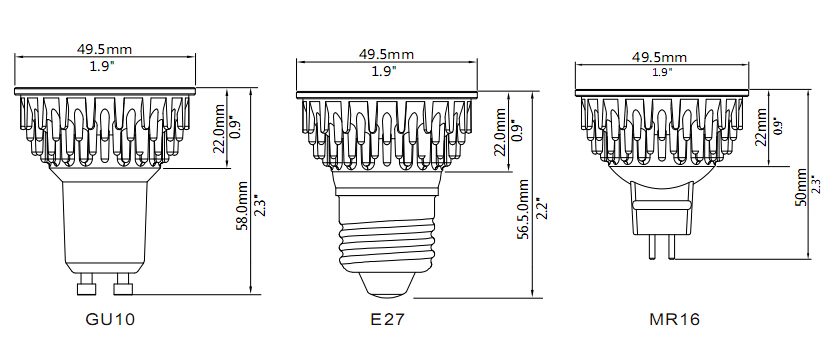 2835 SMD E27/GU10/MR16 patented 5W led spotlight with CE ROHS UL