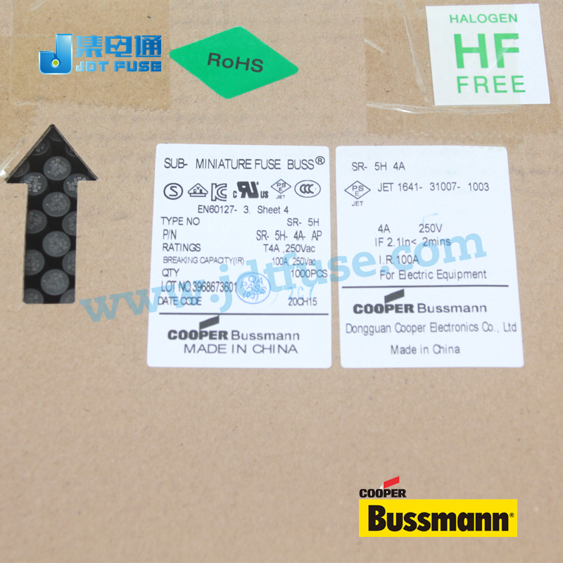 BussmannヒューズSR-5H-4A-AP t4a 250ボルトミニチュアヒューズ仕入れ・メーカー・工場