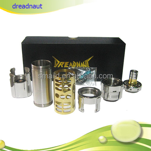 2014 Newest Mechanical Mod 1:1 Clone Dreadnaut Mod 26650 Mod with RBA/RDA Dripping Atomizer