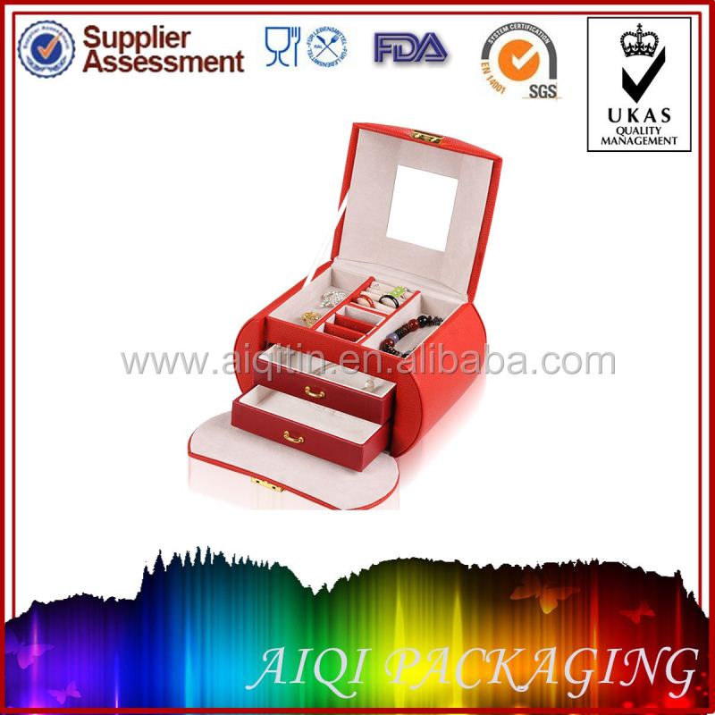 2014 newest hot selling red wine pu leather packaging box
