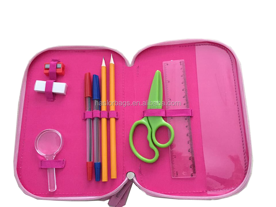 Cute Girl 3 Layers Pencil Case / Filled Pencil Case with Stationary for Girls
