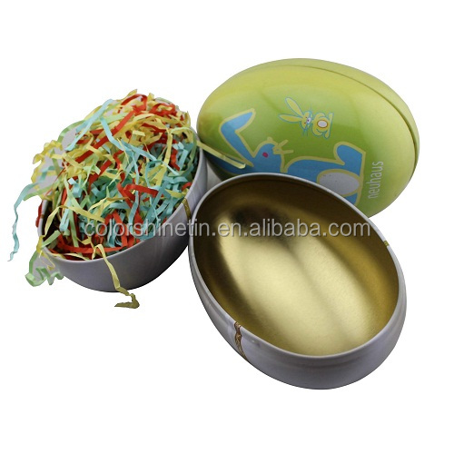 wholesale colorful egg shape tin gift box