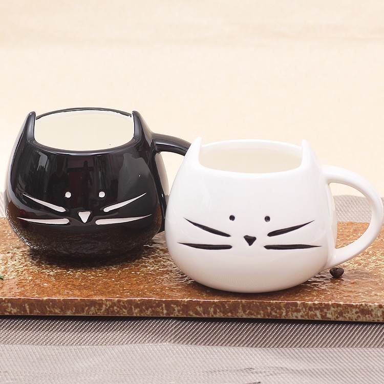 MLB-1655クリエイティブセラミックマグ猫スタイルデザインマグコーヒーカップ愛好マグカップかわいい誕生日ギフト(白、黒)仕入れ・メーカー・工場