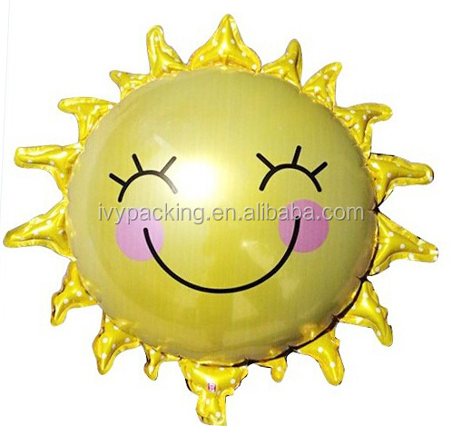笑顔の顔の太陽の花のベビーシャワーのパーティーの装飾箔の風船ヘリウムバルーン問屋・仕入れ・卸・卸売り