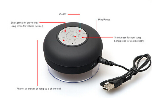 2016最も安い価格浴室防水ワイヤレス ミニ吸盤の bluetooth スピーカー仕入れ・メーカー・工場