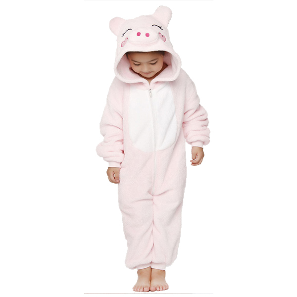 ピンクのブタなる子供コスプレ衣装卸売安いonesie動物のパジャマパジャマ仕入れ・メーカー・工場