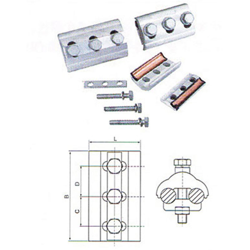 銅アルミ平行溝クランプ- 3本のボルト仕入れ・メーカー・工場